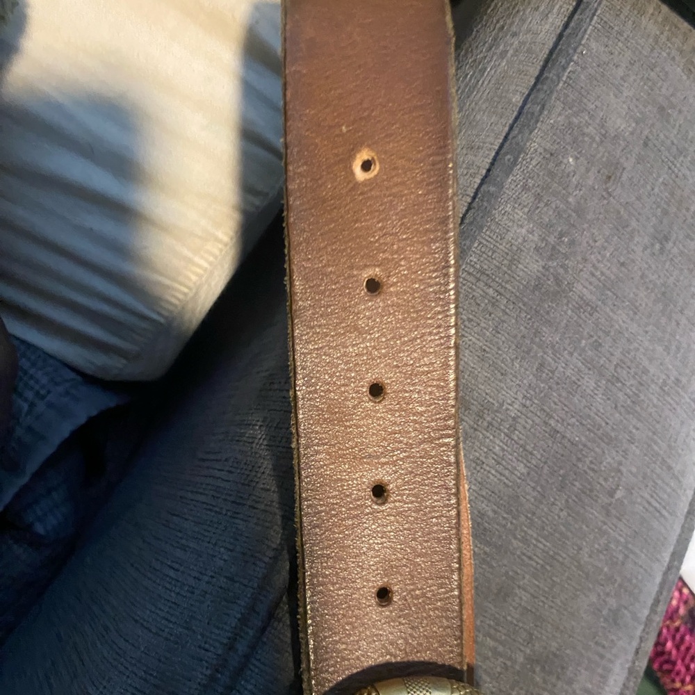 GUCCI tan/cognac  Leather Belt w/Snake - Picture 4 of 4